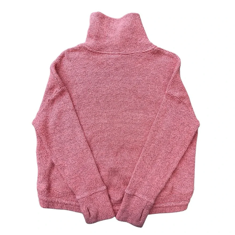 Sweaty Betty Sweater Pink Funnel Boucle Chunky Knit Preppy Athleisure Sz M